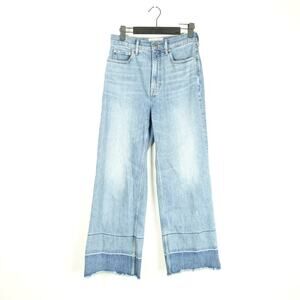 Everlane Jeans Womens SZ 26 Crop Way High Sailor Wide Leg Raw Hem Artsy Boho